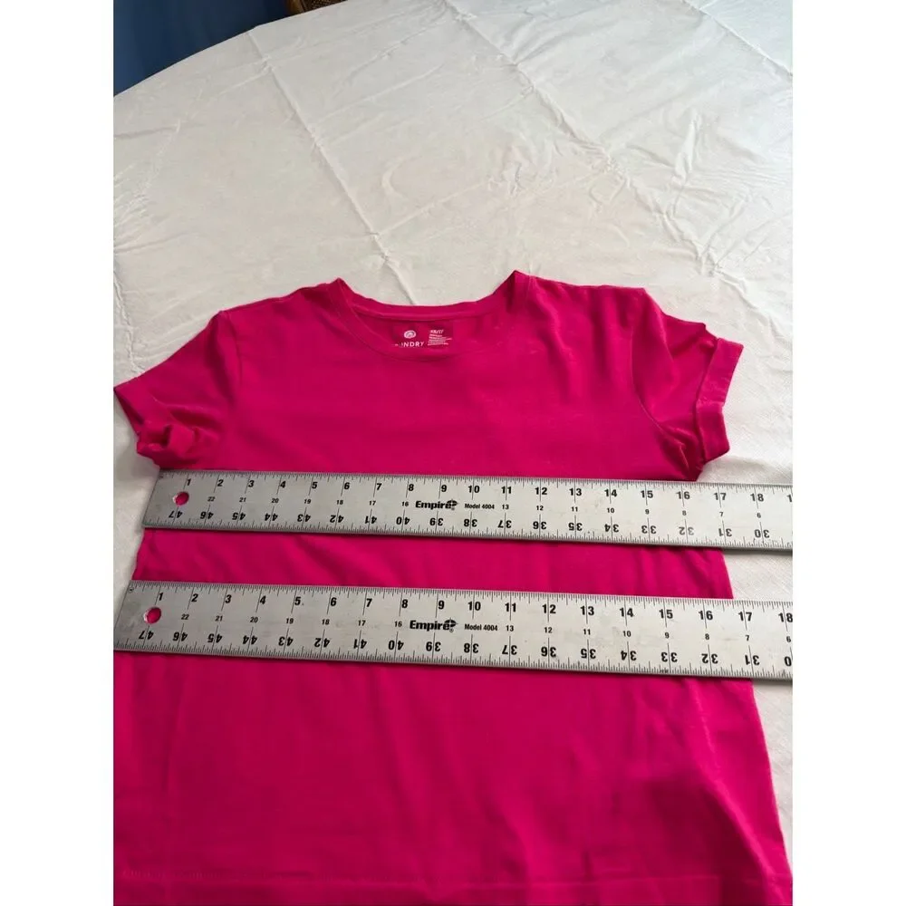 Sundry Hot Pink Crewneck Cotton T Shirt Women’s XS Made in Peru Casual Basic Tee